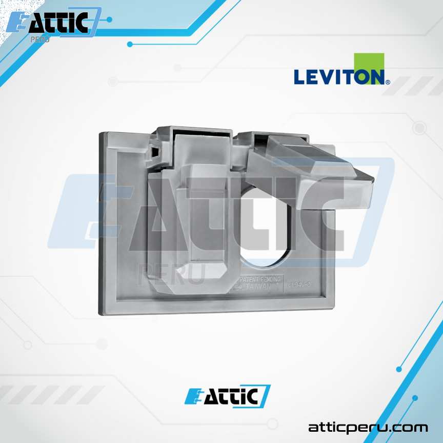 Placa de Pared Doble LEVITON Hermetica 4976-GY