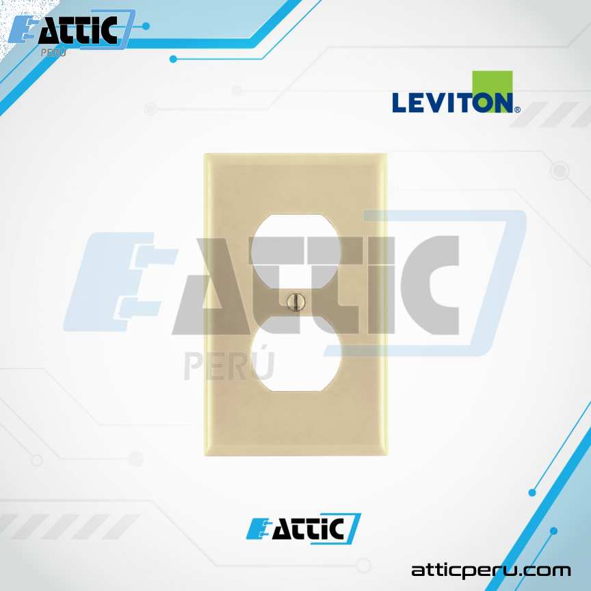Placa de Pared Dúplex Marfil LEVITON Termoestable 86003