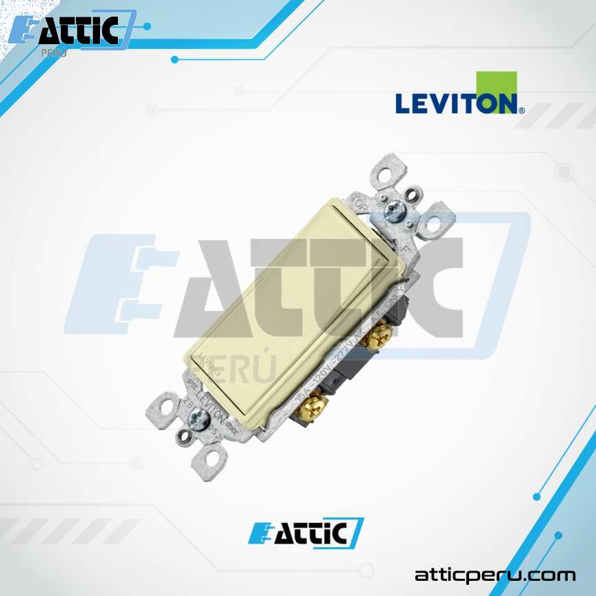 Interruptor Unipolar LEVITON Decora 15A 120/277V Marfil 5601-2I
