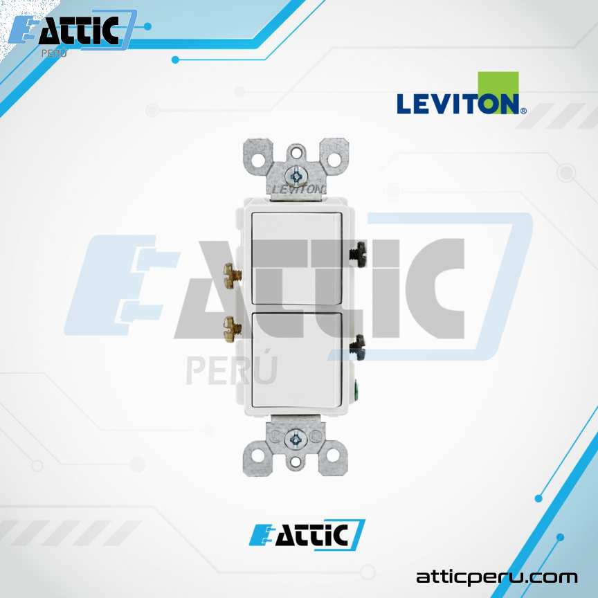 Interruptor Doble 15A LEVITON Decora Blanco 5634-W