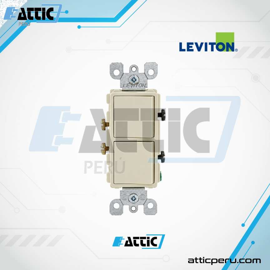 Interruptor Doble 15A LEVITON Decora Marfil 5634-I