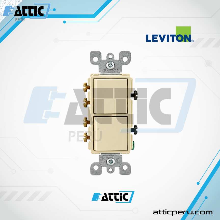 Interruptor Doble 15A LEVITON Decora Marfil 5643-I